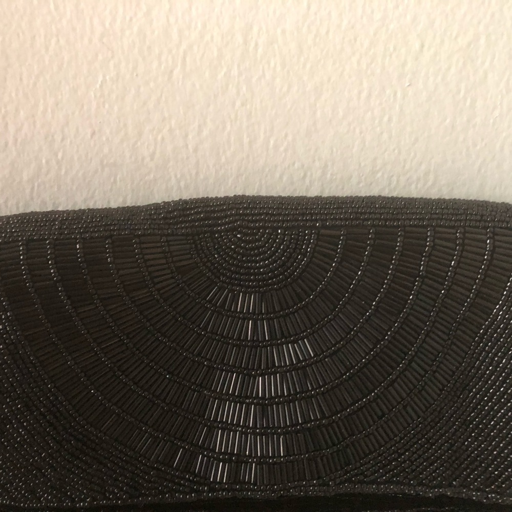 Moyna Black Beaded Clutch Bag